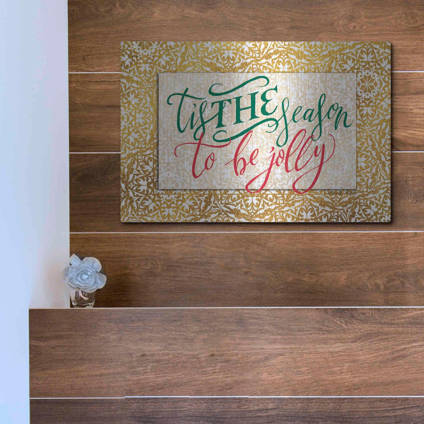 Luxe Metal Art 'Tis the Season' by Cindy Jacobs, Metal Wall Art,16x12