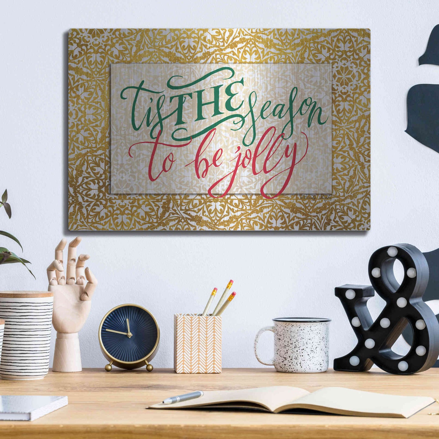 Luxe Metal Art 'Tis the Season' by Cindy Jacobs, Metal Wall Art,16x12