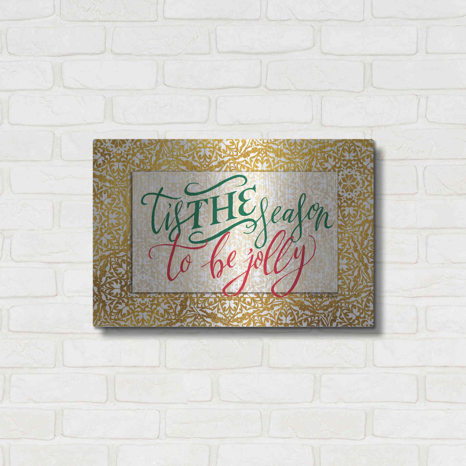 Luxe Metal Art 'Tis the Season' by Cindy Jacobs, Metal Wall Art,24x16