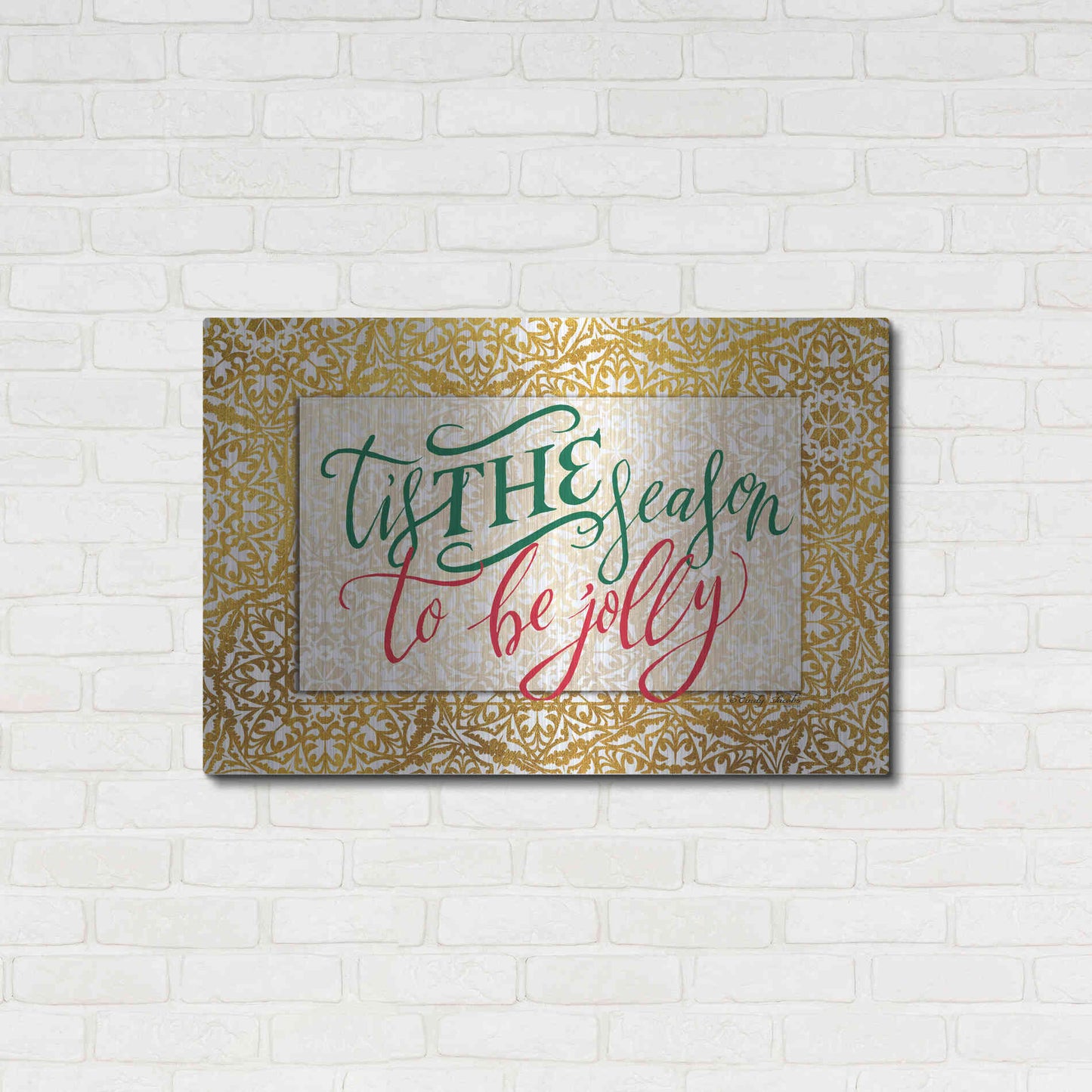 Luxe Metal Art 'Tis the Season' by Cindy Jacobs, Metal Wall Art,36x24