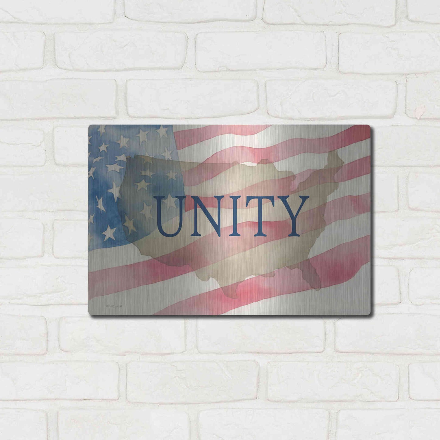 Luxe Metal Art 'USA Unity' by Cindy Jacobs, Metal Wall Art,16x12