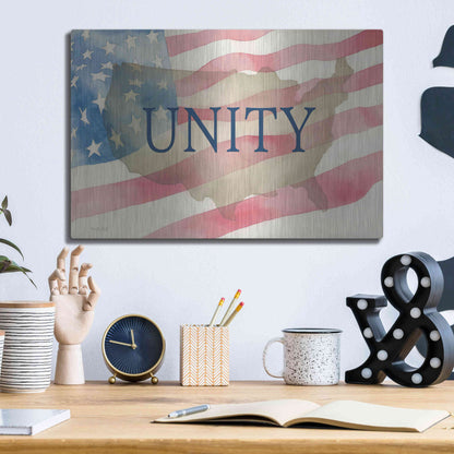 Luxe Metal Art 'USA Unity' by Cindy Jacobs, Metal Wall Art,16x12