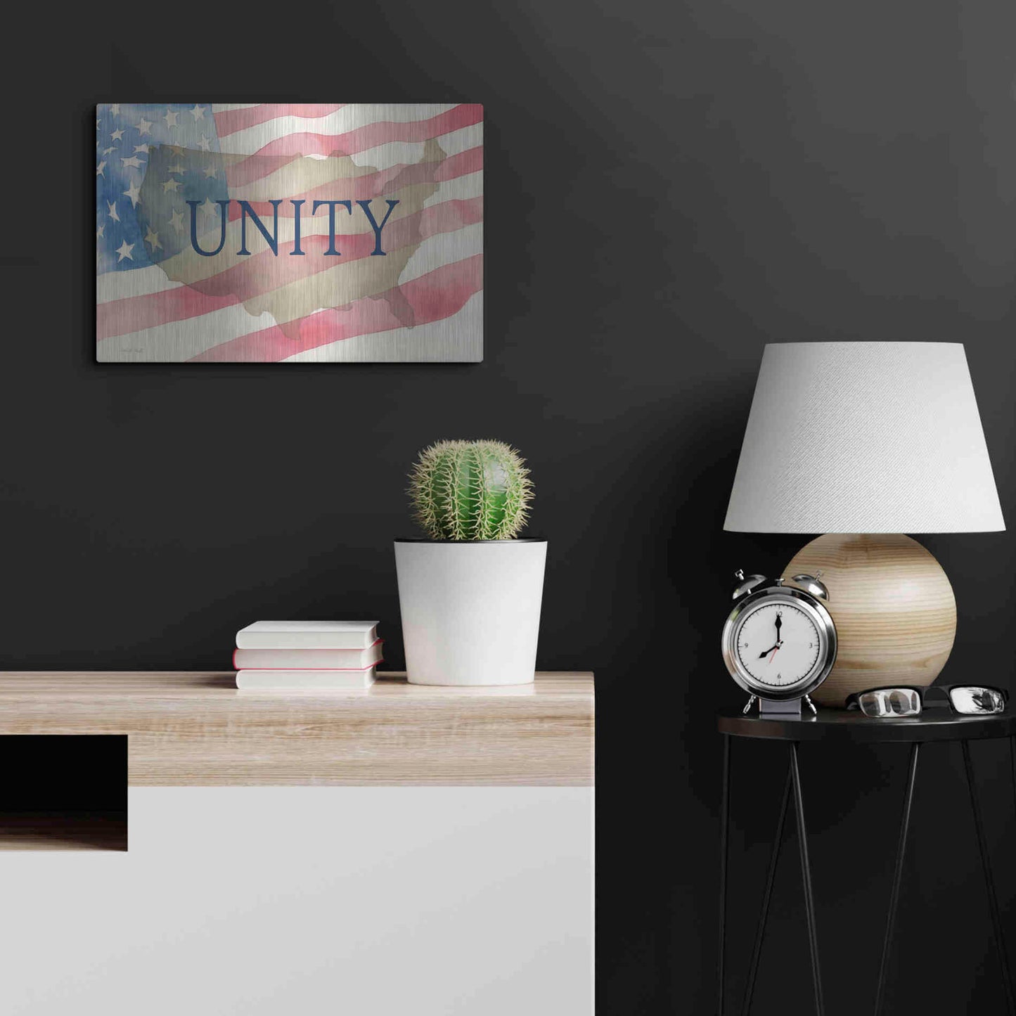 Luxe Metal Art 'USA Unity' by Cindy Jacobs, Metal Wall Art,24x16