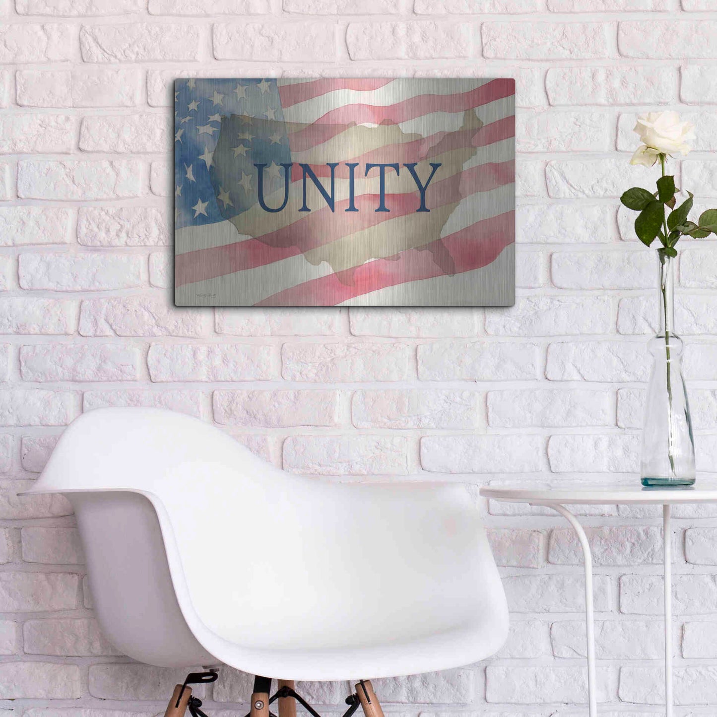 Luxe Metal Art 'USA Unity' by Cindy Jacobs, Metal Wall Art,24x16