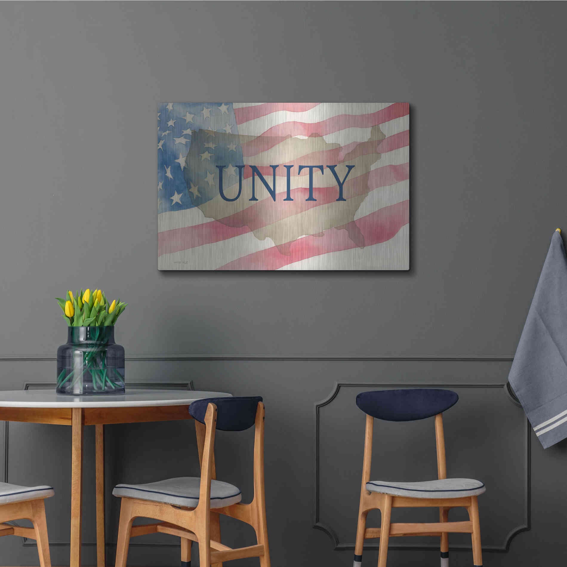 Luxe Metal Art 'USA Unity' by Cindy Jacobs, Metal Wall Art,36x24