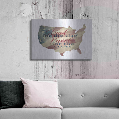 Luxe Metal Art 'USA Stand for the Flag' by Cindy Jacobs, Metal Wall Art,36x24