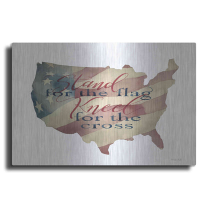 Luxe Metal Art 'USA Stand for the Flag' by Cindy Jacobs, Metal Wall Art