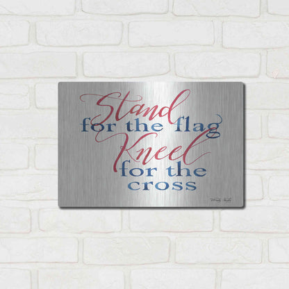 Luxe Metal Art 'Stand for the Flag' by Cindy Jacobs, Metal Wall Art,16x12