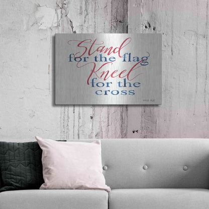 Luxe Metal Art 'Stand for the Flag' by Cindy Jacobs, Metal Wall Art,36x24