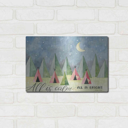 Luxe Metal Art 'All is Calm' by Cindy Jacobs, Metal Wall Art,16x12