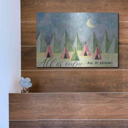 Luxe Metal Art 'All is Calm' by Cindy Jacobs, Metal Wall Art,16x12