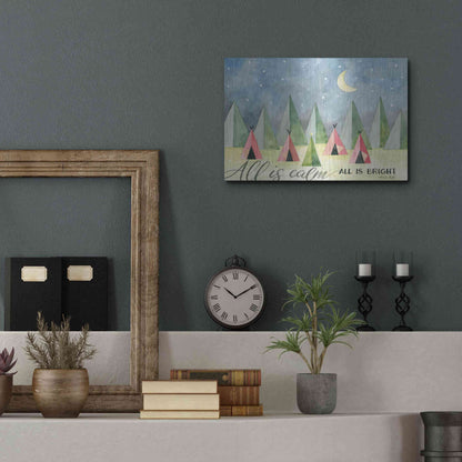 Luxe Metal Art 'All is Calm' by Cindy Jacobs, Metal Wall Art,16x12