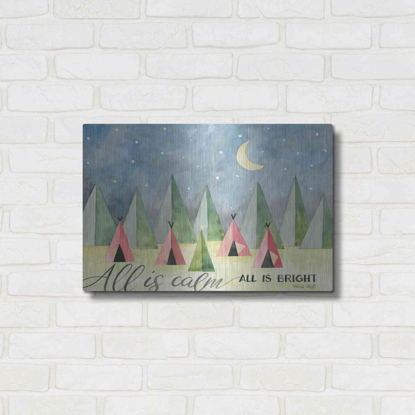 Luxe Metal Art 'All is Calm' by Cindy Jacobs, Metal Wall Art,24x16