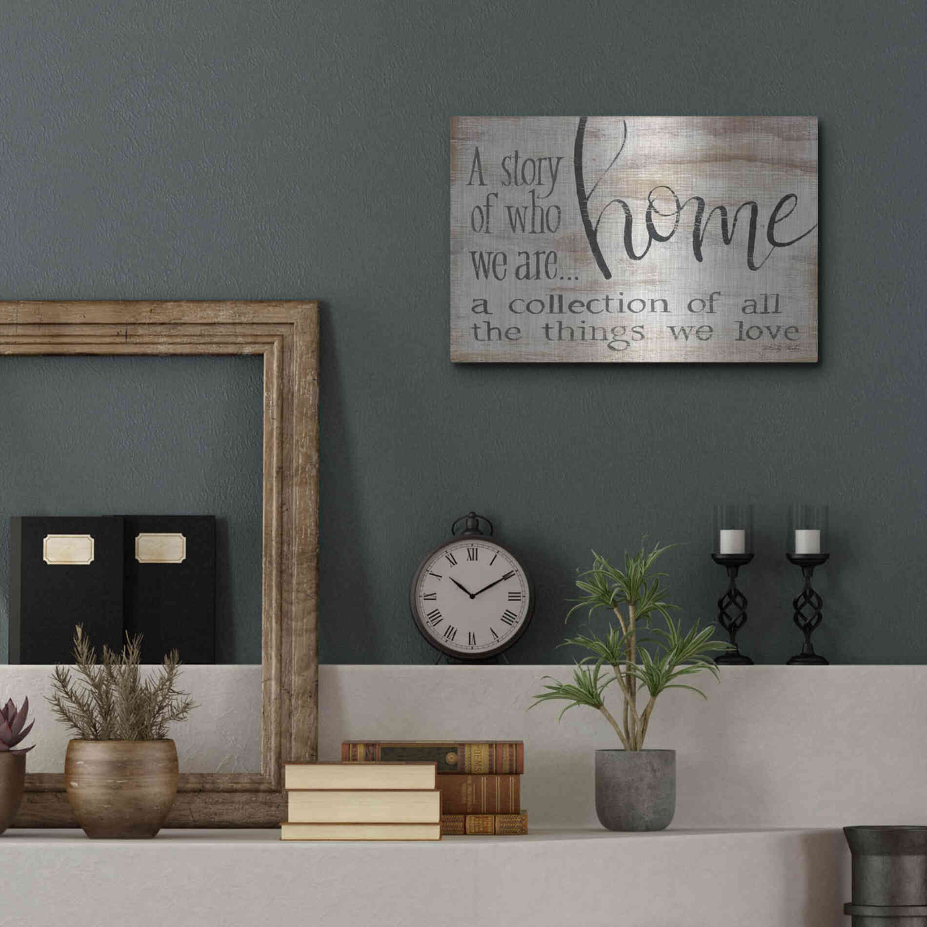 Luxe Metal Art 'Home - A Collection of All the Things We Love' by Cindy Jacobs, Metal Wall Art,16x12