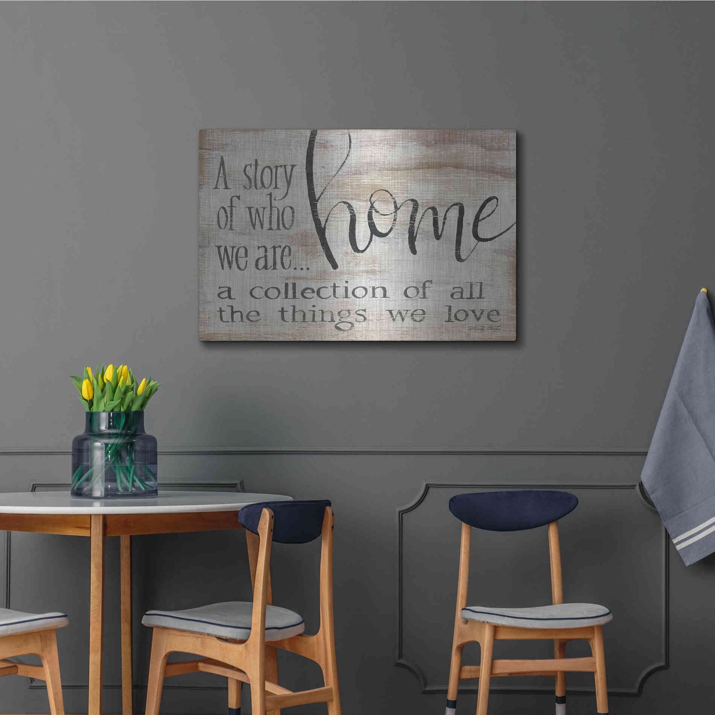 Luxe Metal Art 'Home - A Collection of All the Things We Love' by Cindy Jacobs, Metal Wall Art,36x24