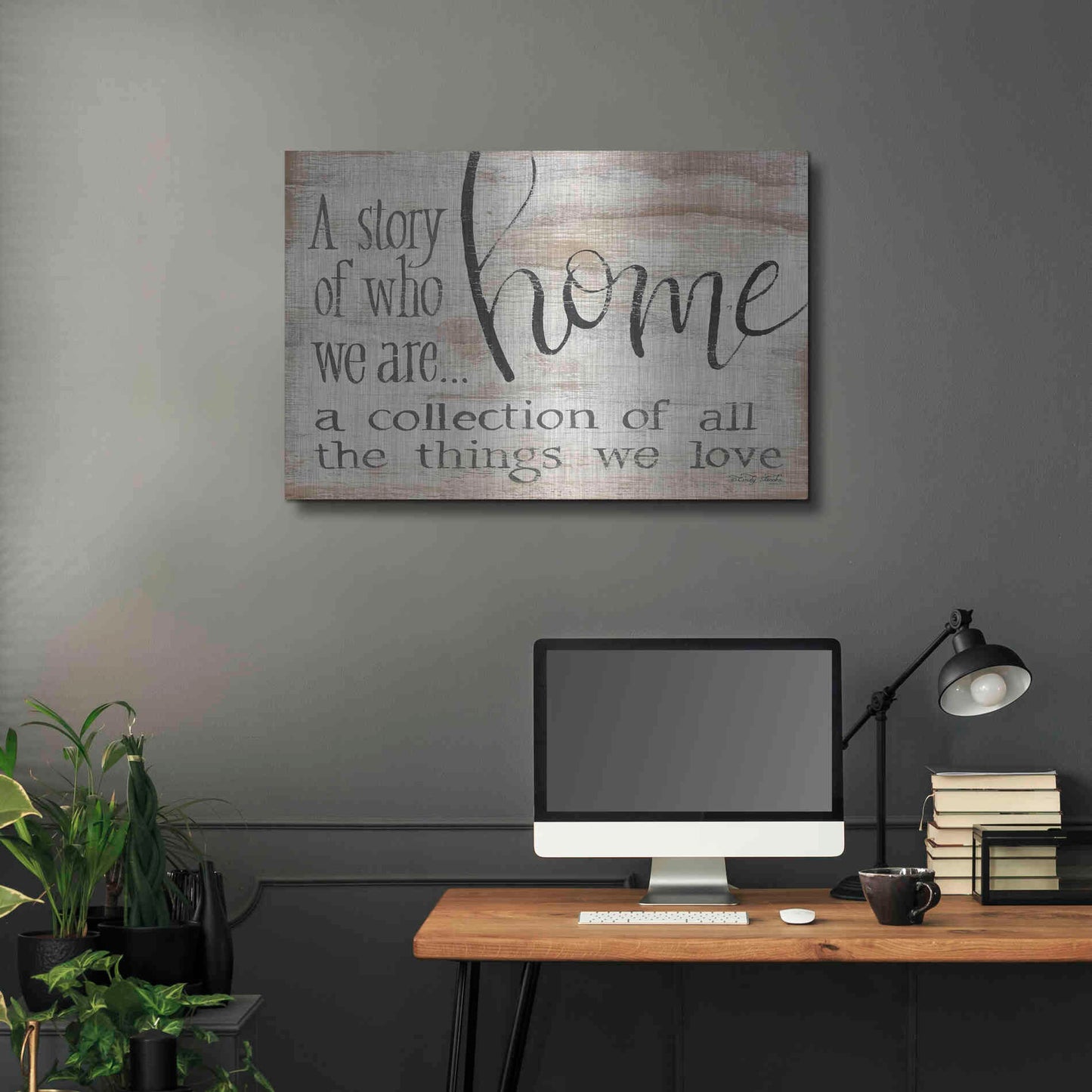 Luxe Metal Art 'Home - A Collection of All the Things We Love' by Cindy Jacobs, Metal Wall Art,36x24