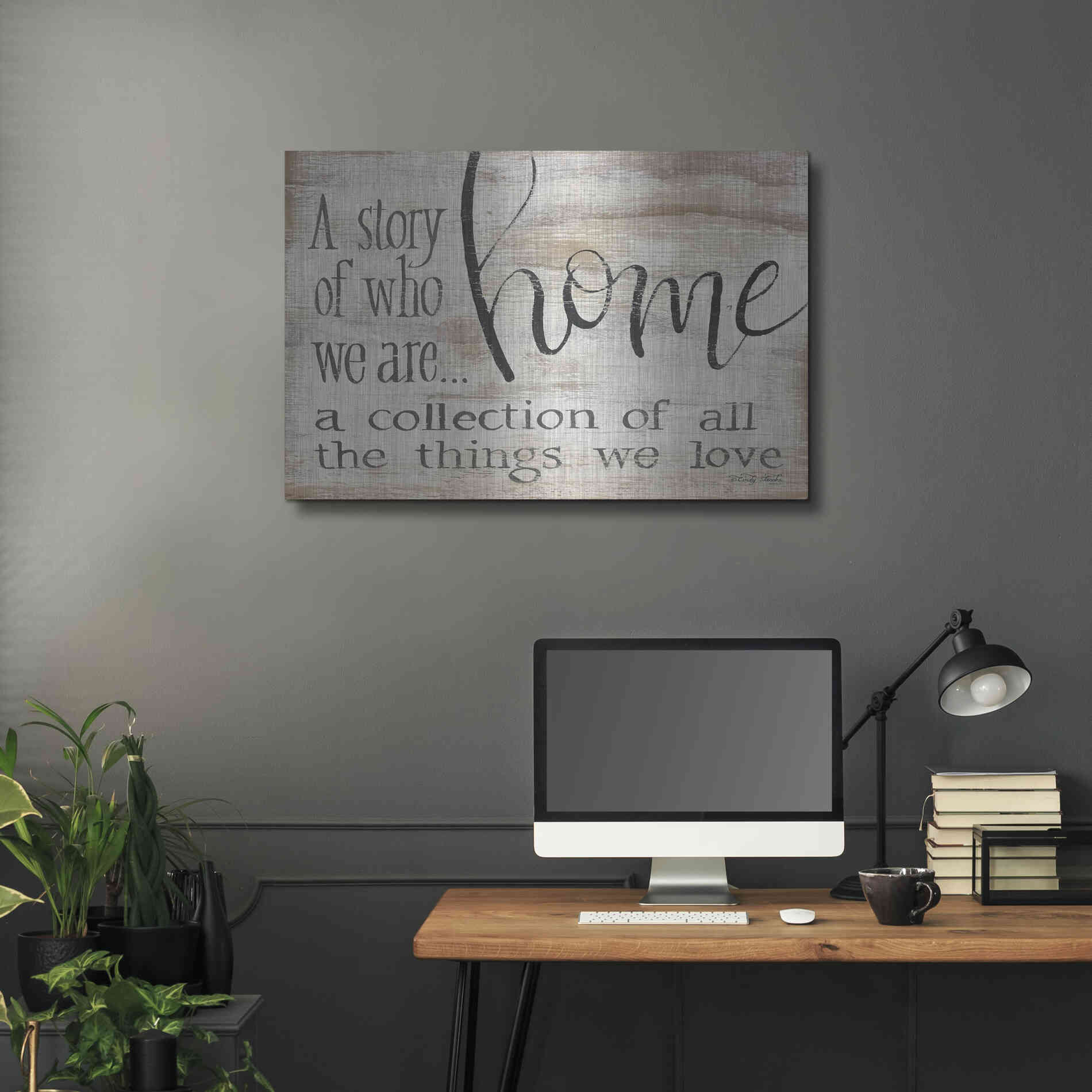 Luxe Metal Art 'Home - A Collection of All the Things We Love' by Cindy Jacobs, Metal Wall Art,36x24