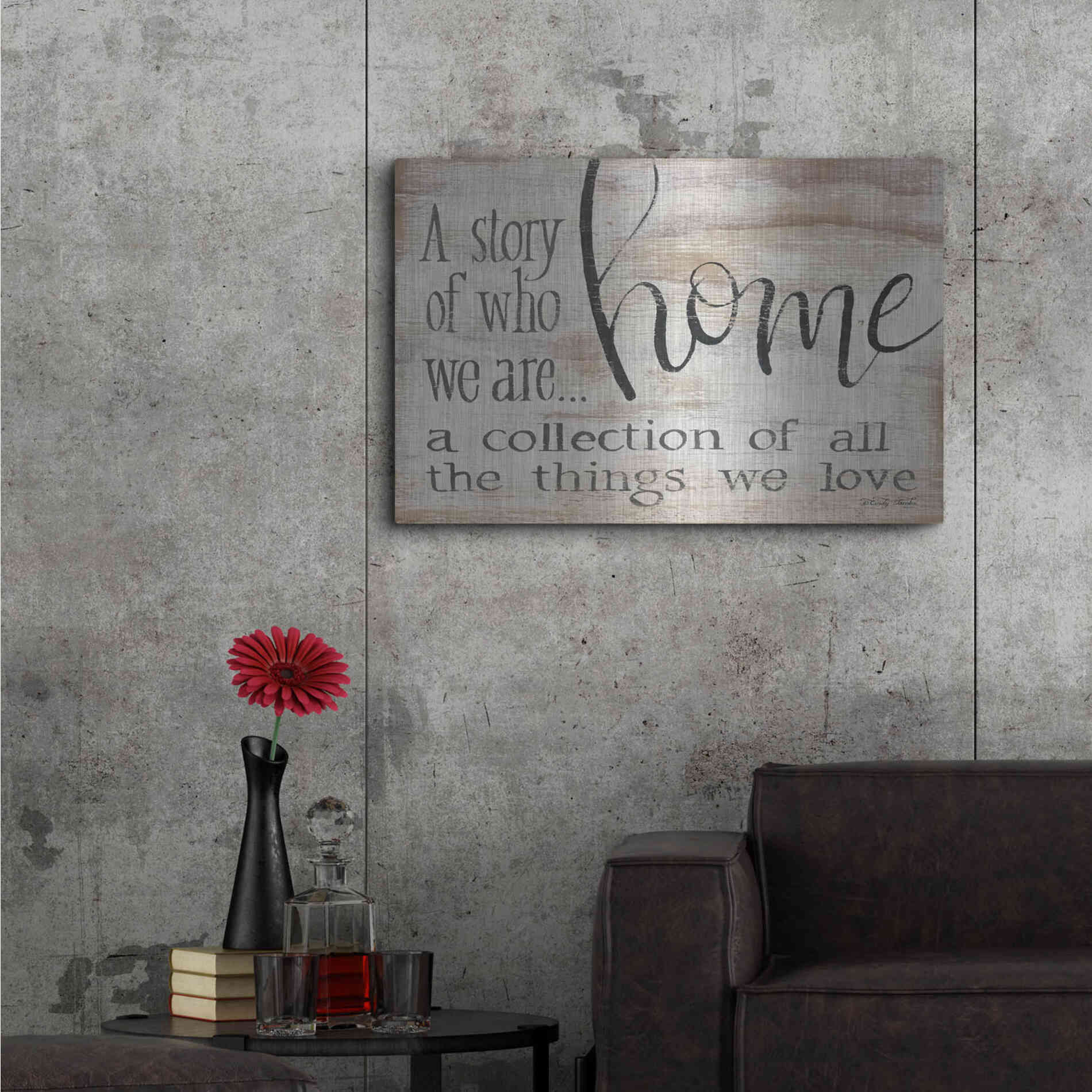 Luxe Metal Art 'Home - A Collection of All the Things We Love' by Cindy Jacobs, Metal Wall Art,36x24