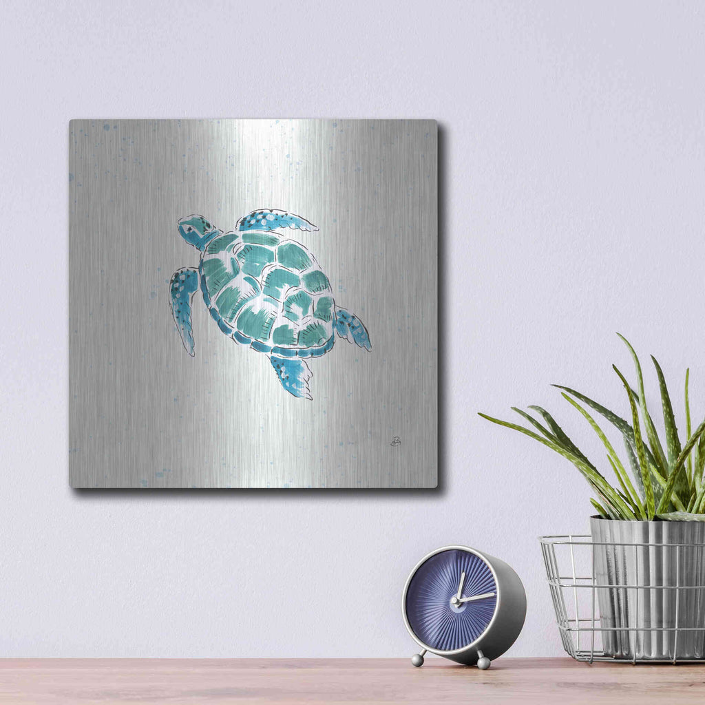Luxe Metal Art 'Maritime VII' by Daphne Brissonet, Metal Wall Art,12x12
