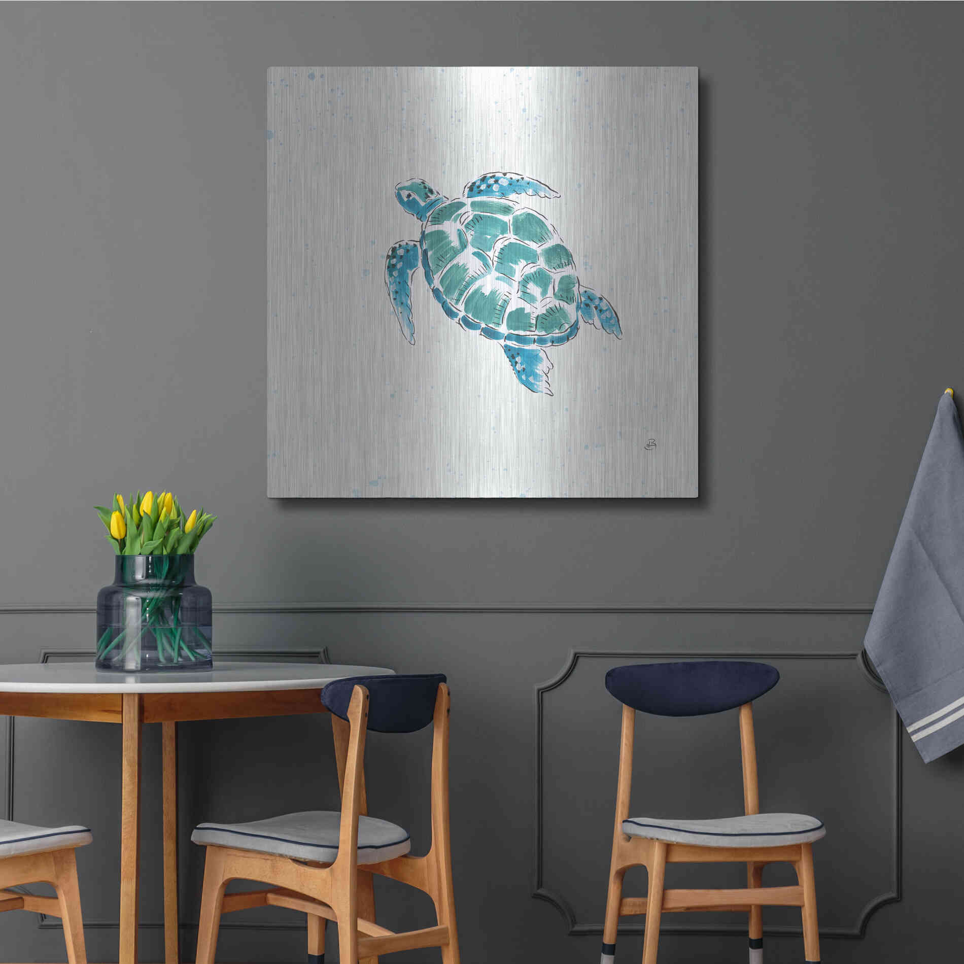 Luxe Metal Art 'Maritime VII' by Daphne Brissonet, Metal Wall Art,36x36