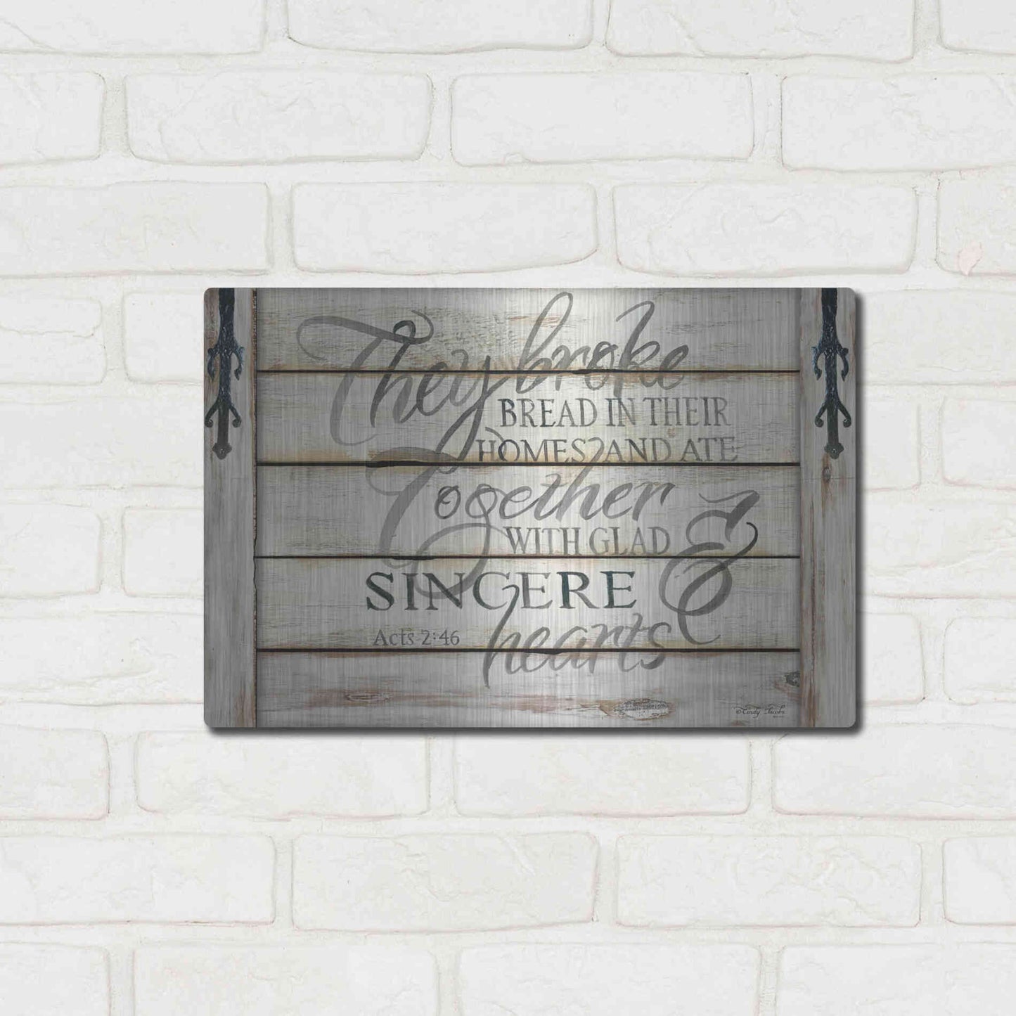 Luxe Metal Art 'They Broke Break' by Cindy Jacobs, Metal Wall Art,16x12
