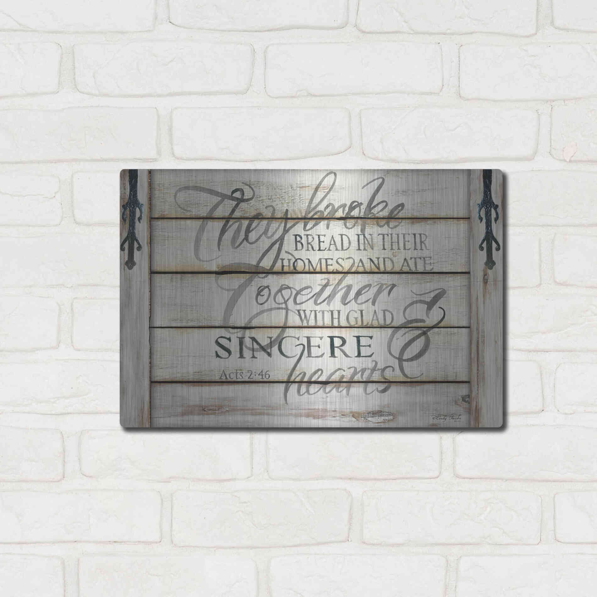 Luxe Metal Art 'They Broke Break' by Cindy Jacobs, Metal Wall Art,16x12