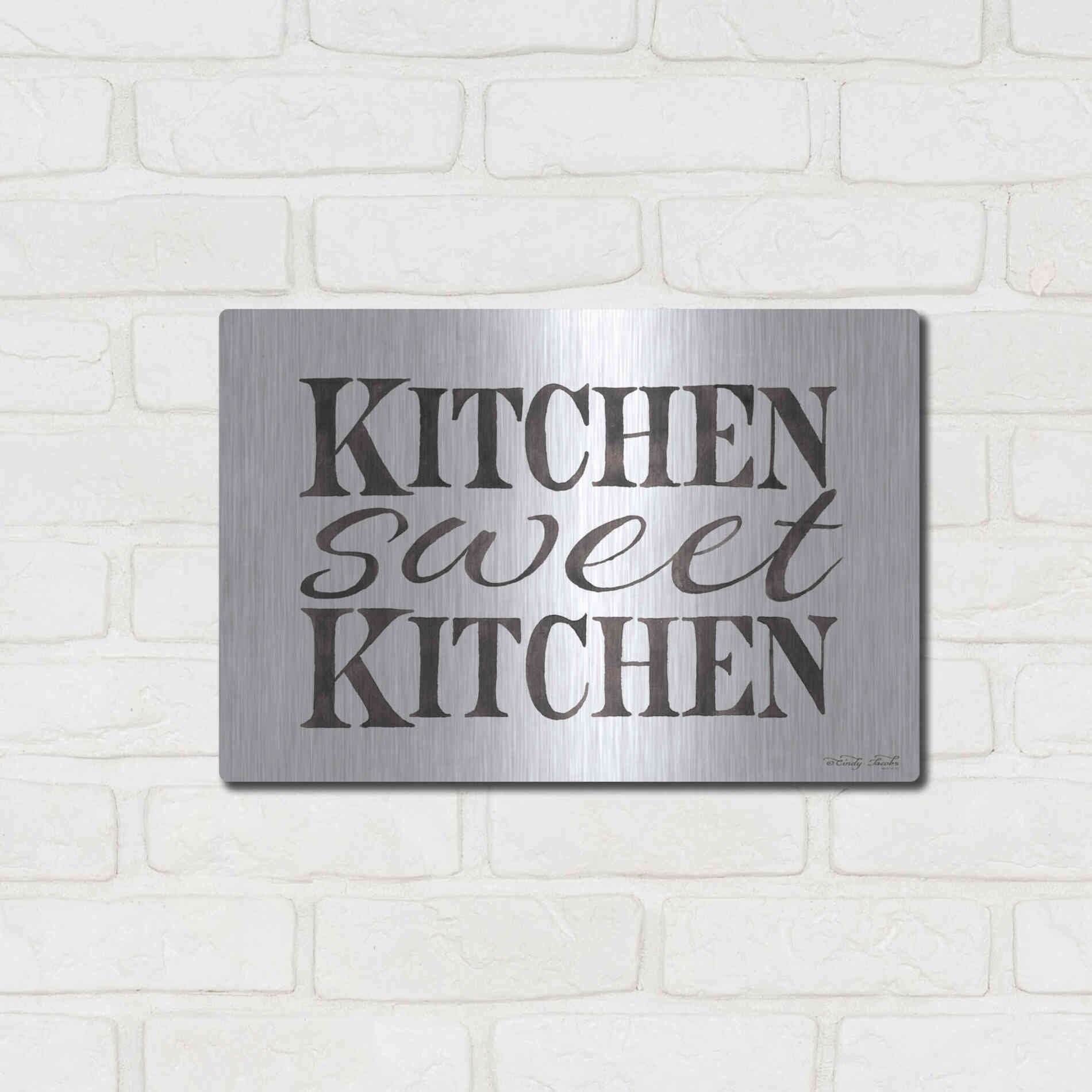Luxe Metal Art 'Kitchen Sweet Kitchen' by Cindy Jacobs, Metal Wall Art,16x12
