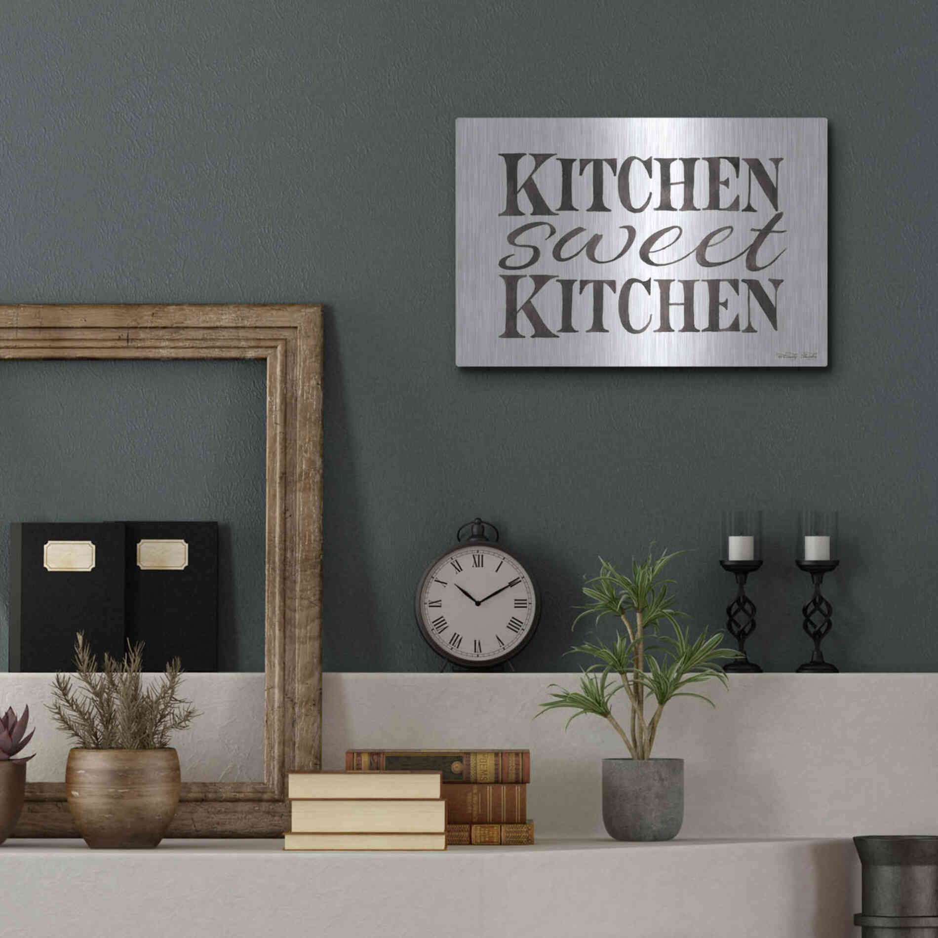 Luxe Metal Art 'Kitchen Sweet Kitchen' by Cindy Jacobs, Metal Wall Art,16x12
