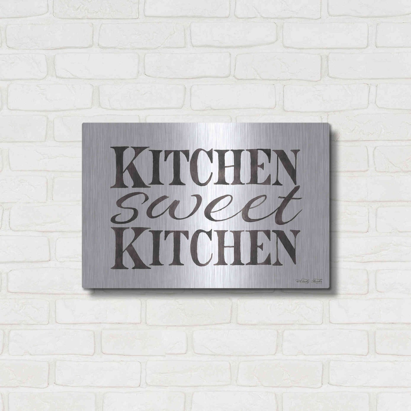 Luxe Metal Art 'Kitchen Sweet Kitchen' by Cindy Jacobs, Metal Wall Art,24x16