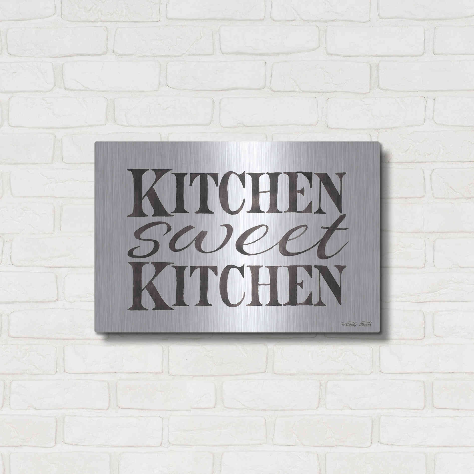 Luxe Metal Art 'Kitchen Sweet Kitchen' by Cindy Jacobs, Metal Wall Art,24x16