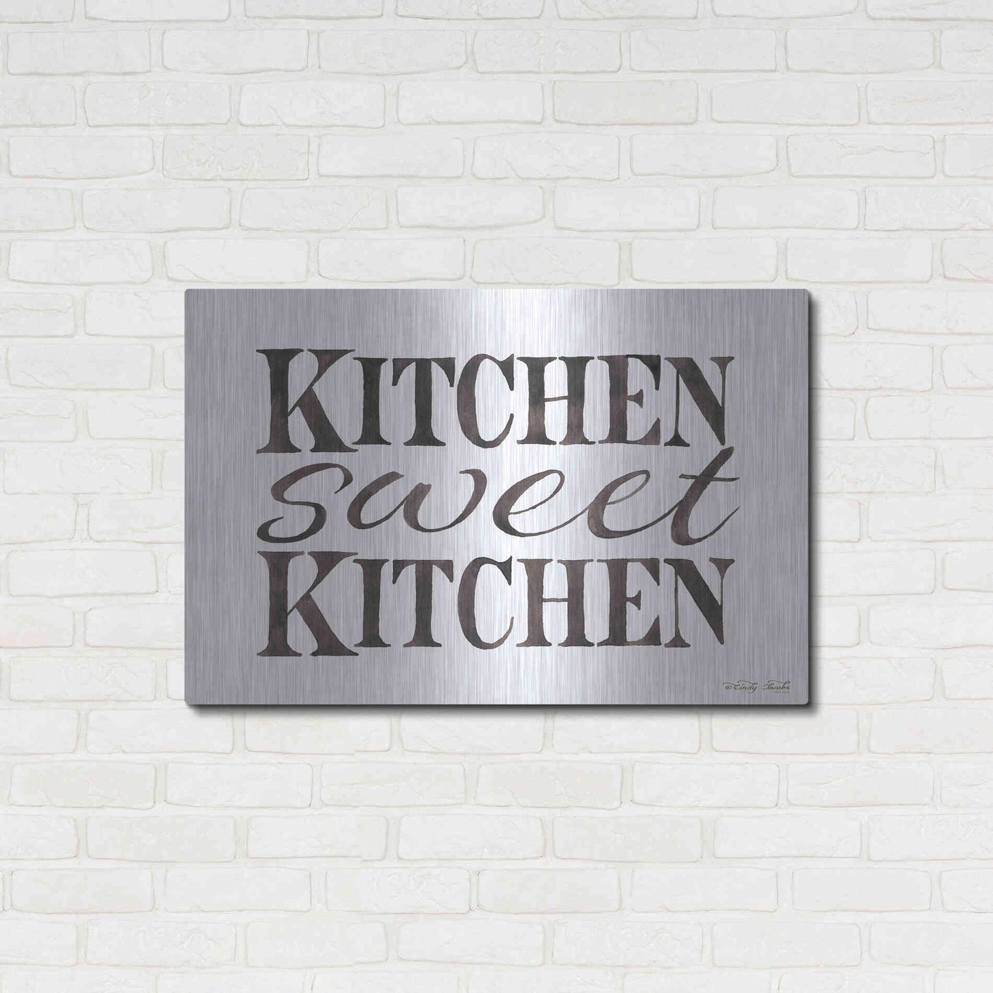 Luxe Metal Art 'Kitchen Sweet Kitchen' by Cindy Jacobs, Metal Wall Art,36x24