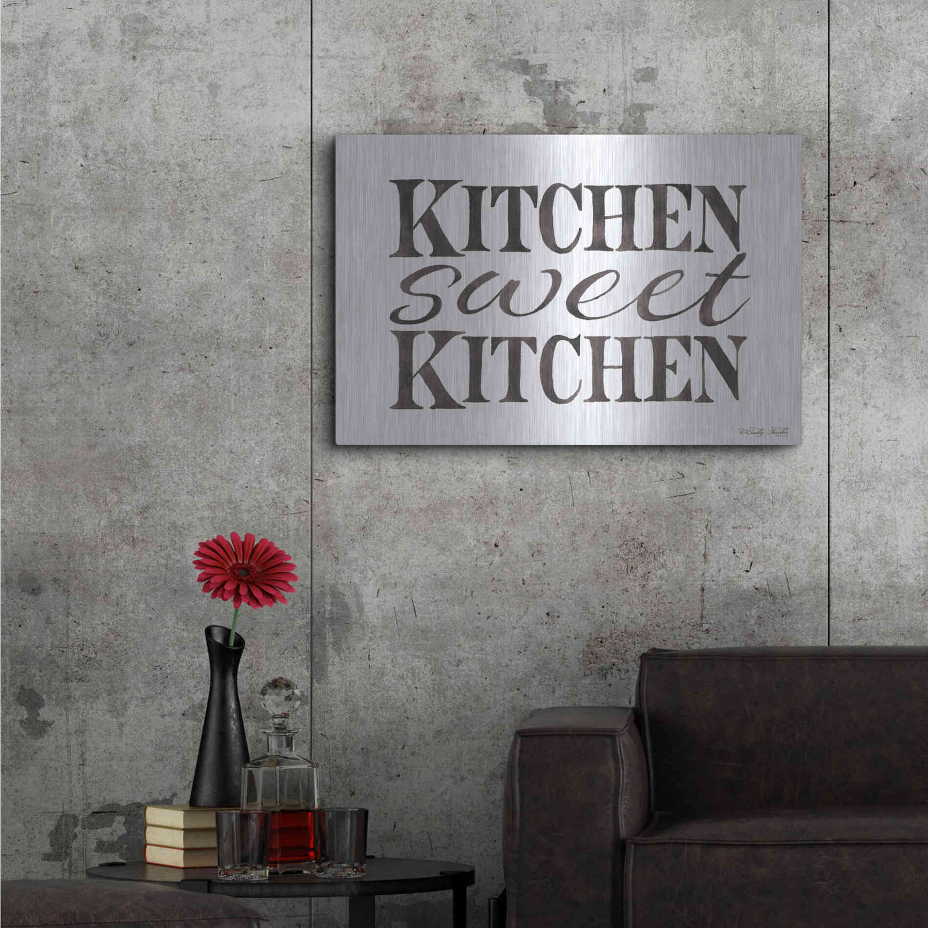 Luxe Metal Art 'Kitchen Sweet Kitchen' by Cindy Jacobs, Metal Wall Art,36x24