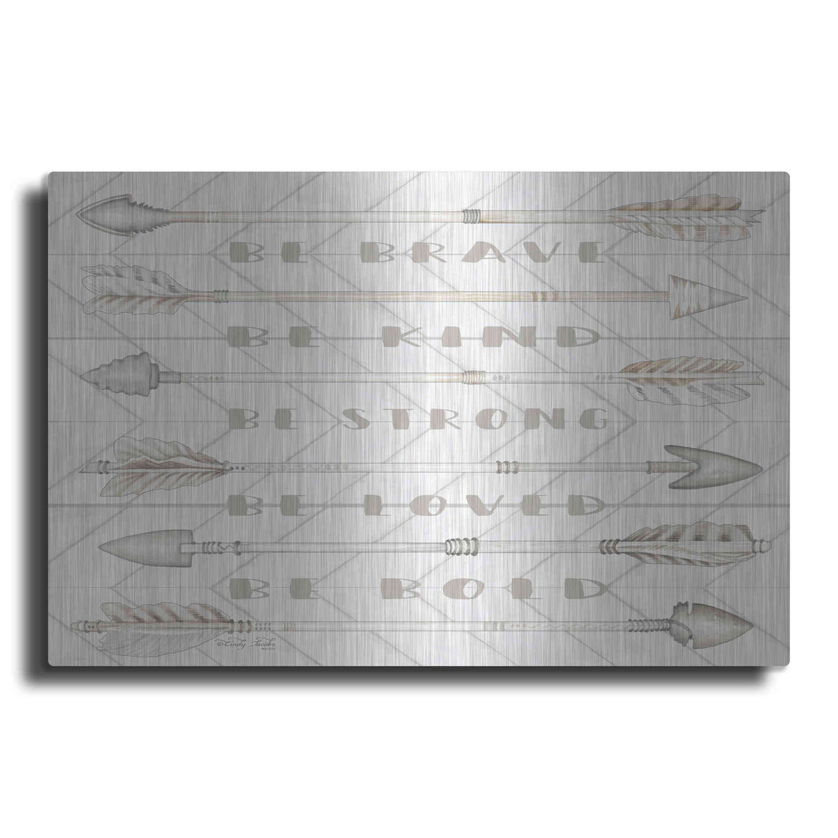 Luxe Metal Art 'Arrow Sentiments' by Cindy Jacobs, Metal Wall Art