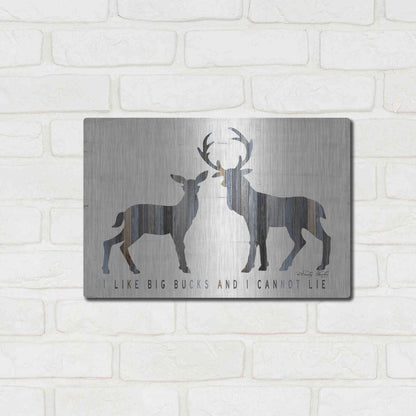 Luxe Metal Art 'I Like Big Bucks' by Cindy Jacobs, Metal Wall Art,16x12