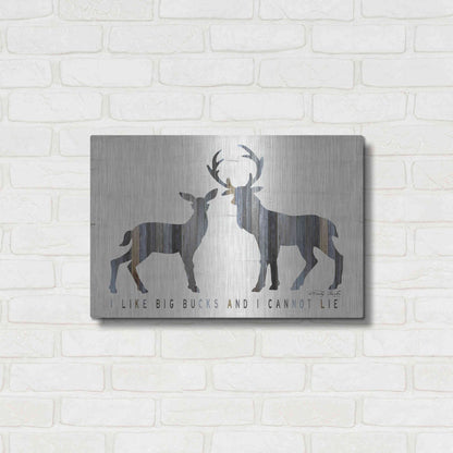 Luxe Metal Art 'I Like Big Bucks' by Cindy Jacobs, Metal Wall Art,24x16