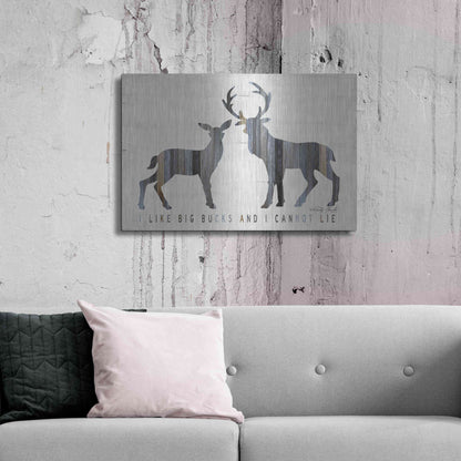 Luxe Metal Art 'I Like Big Bucks' by Cindy Jacobs, Metal Wall Art,36x24
