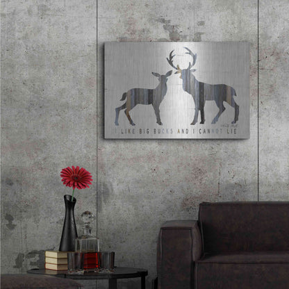 Luxe Metal Art 'I Like Big Bucks' by Cindy Jacobs, Metal Wall Art,36x24