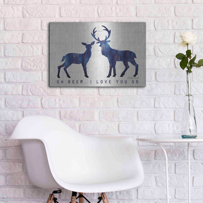 Luxe Metal Art 'Oh Deer, I Love You So' by Cindy Jacobs, Metal Wall Art,24x16