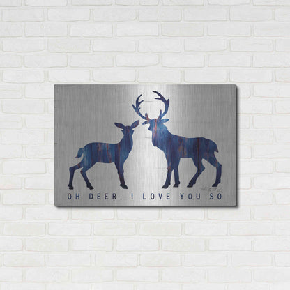 Luxe Metal Art 'Oh Deer, I Love You So' by Cindy Jacobs, Metal Wall Art,36x24