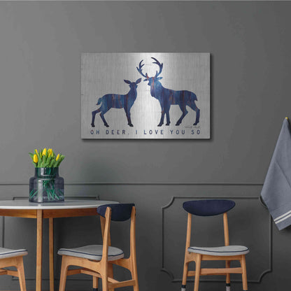 Luxe Metal Art 'Oh Deer, I Love You So' by Cindy Jacobs, Metal Wall Art,36x24