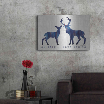 Luxe Metal Art 'Oh Deer, I Love You So' by Cindy Jacobs, Metal Wall Art,36x24