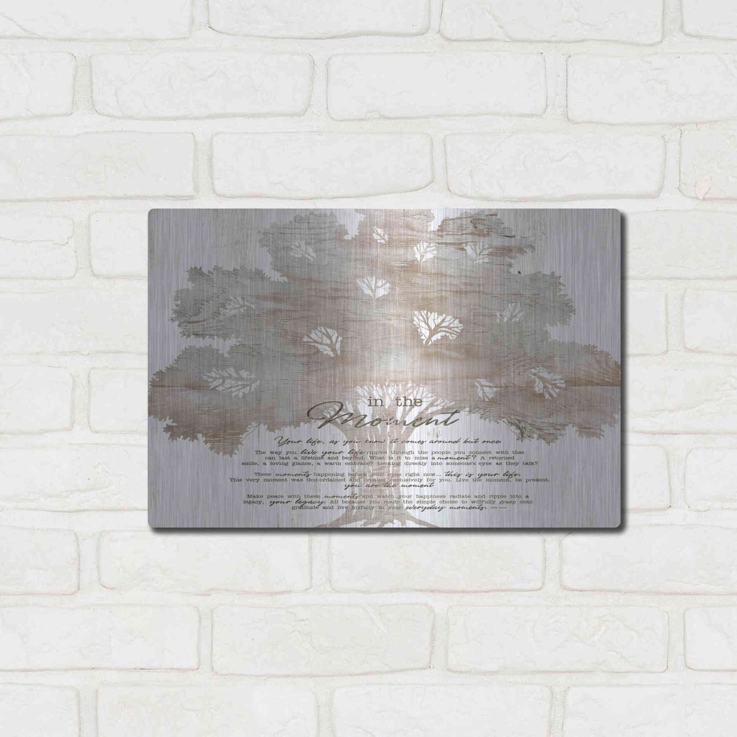 Luxe Metal Art 'In the Moment Tree' by Cindy Jacobs, Metal Wall Art,16x12