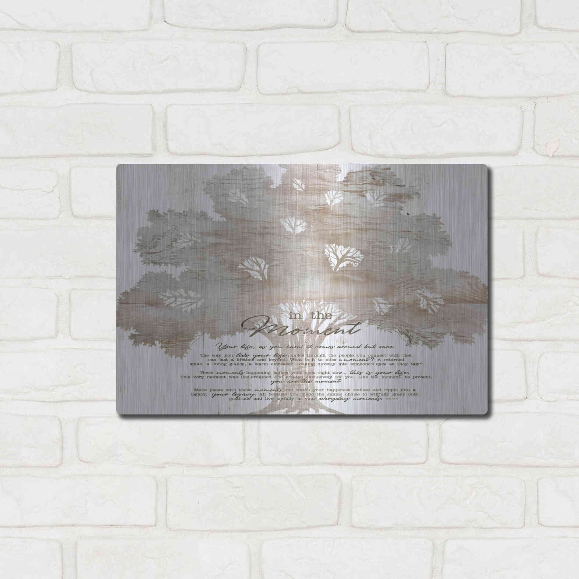 Luxe Metal Art 'In the Moment Tree' by Cindy Jacobs, Metal Wall Art,16x12