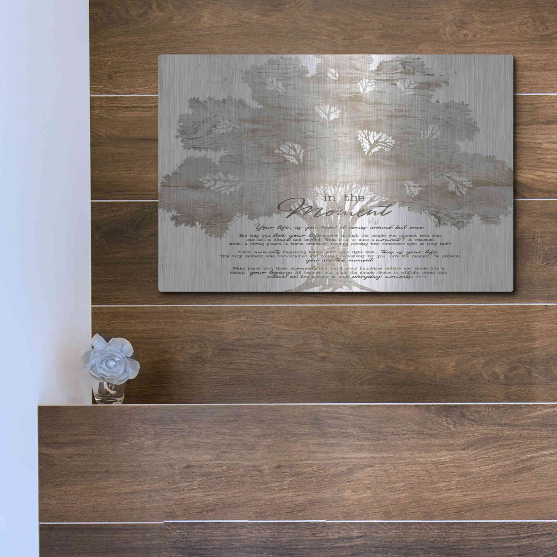 Luxe Metal Art 'In the Moment Tree' by Cindy Jacobs, Metal Wall Art,16x12