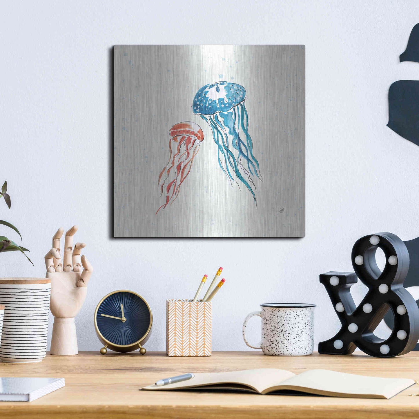 Luxe Metal Art 'Maritime VI' by Daphne Brissonet, Metal Wall Art,12x12