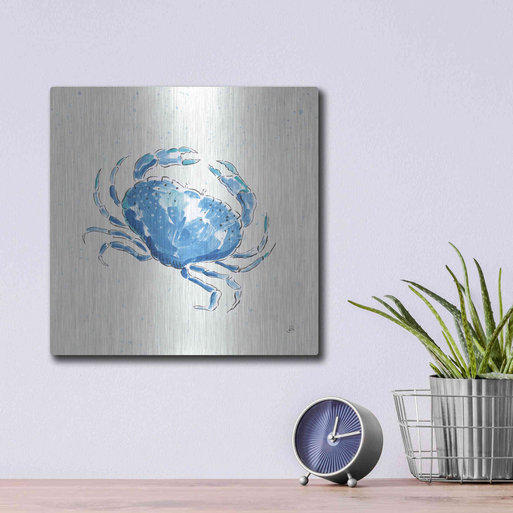 Luxe Metal Art 'Maritime X' by Daphne Brissonet, Metal Wall Art,12x12