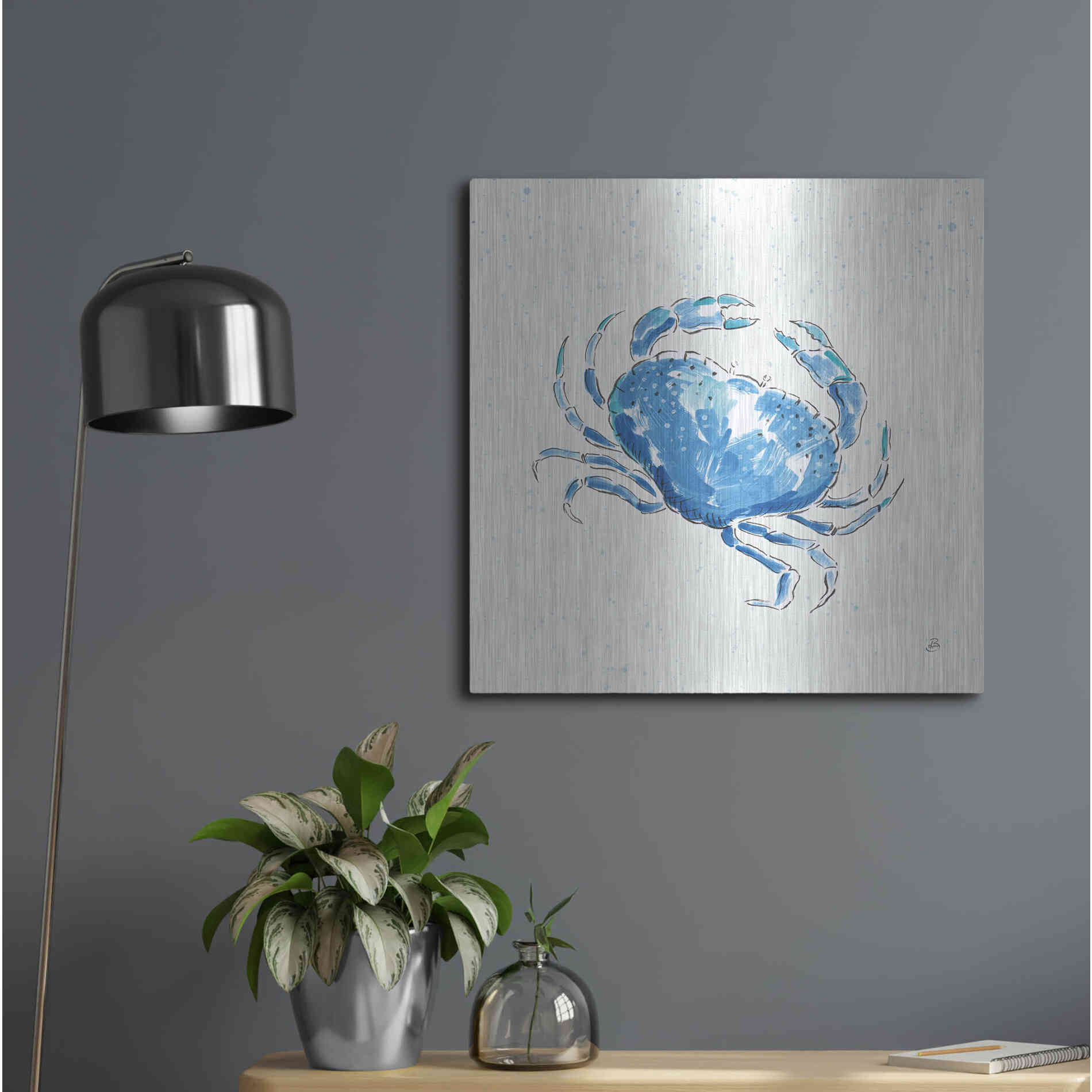 Luxe Metal Art 'Maritime X' by Daphne Brissonet, Metal Wall Art,24x24