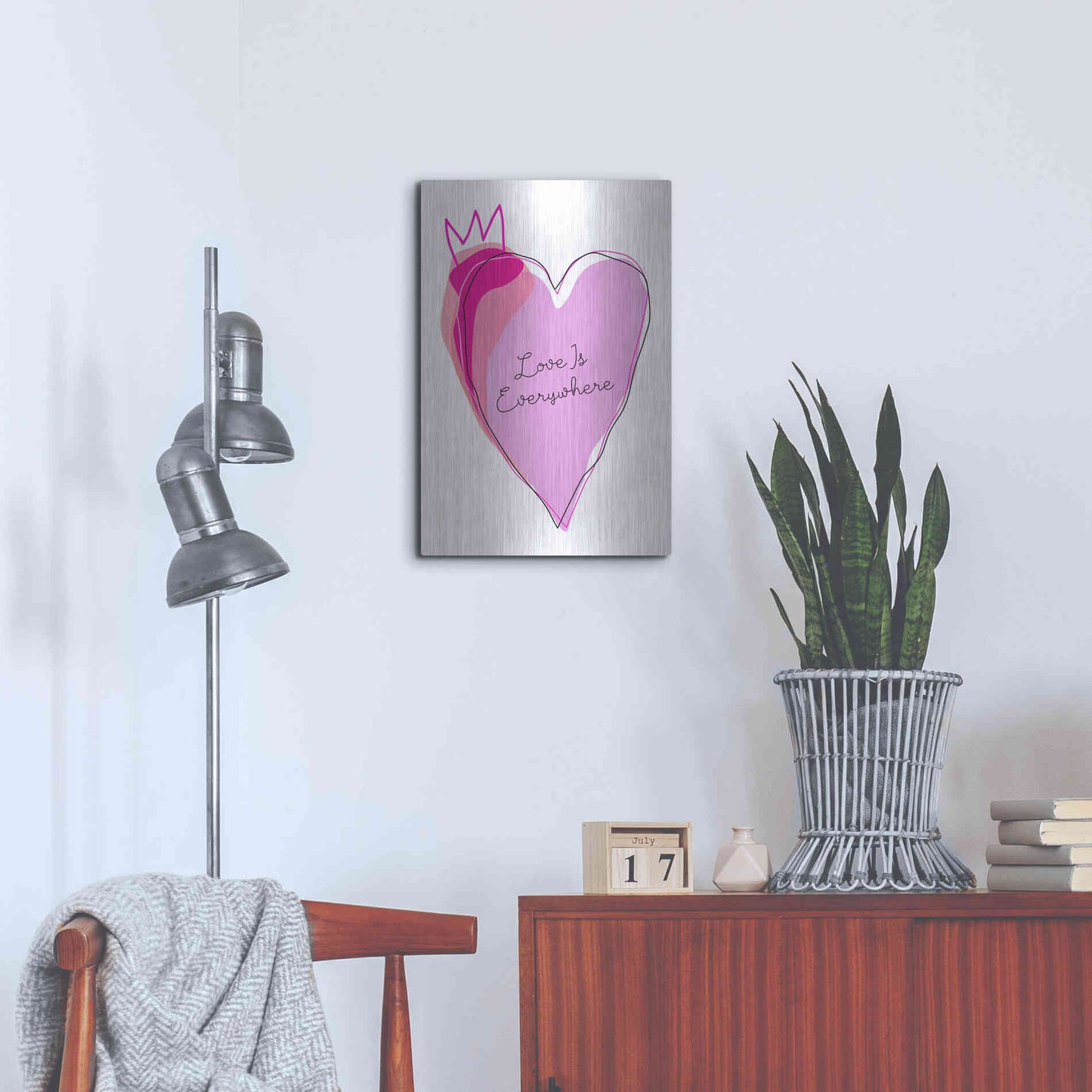 Luxe Metal Art 'Love is Everywhere' by Ayse, Metal Wall Art,16x24