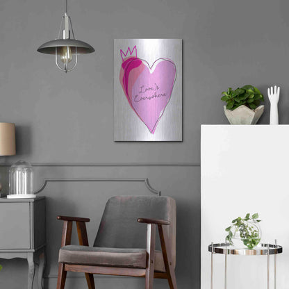 Luxe Metal Art 'Love is Everywhere' by Ayse, Metal Wall Art,16x24