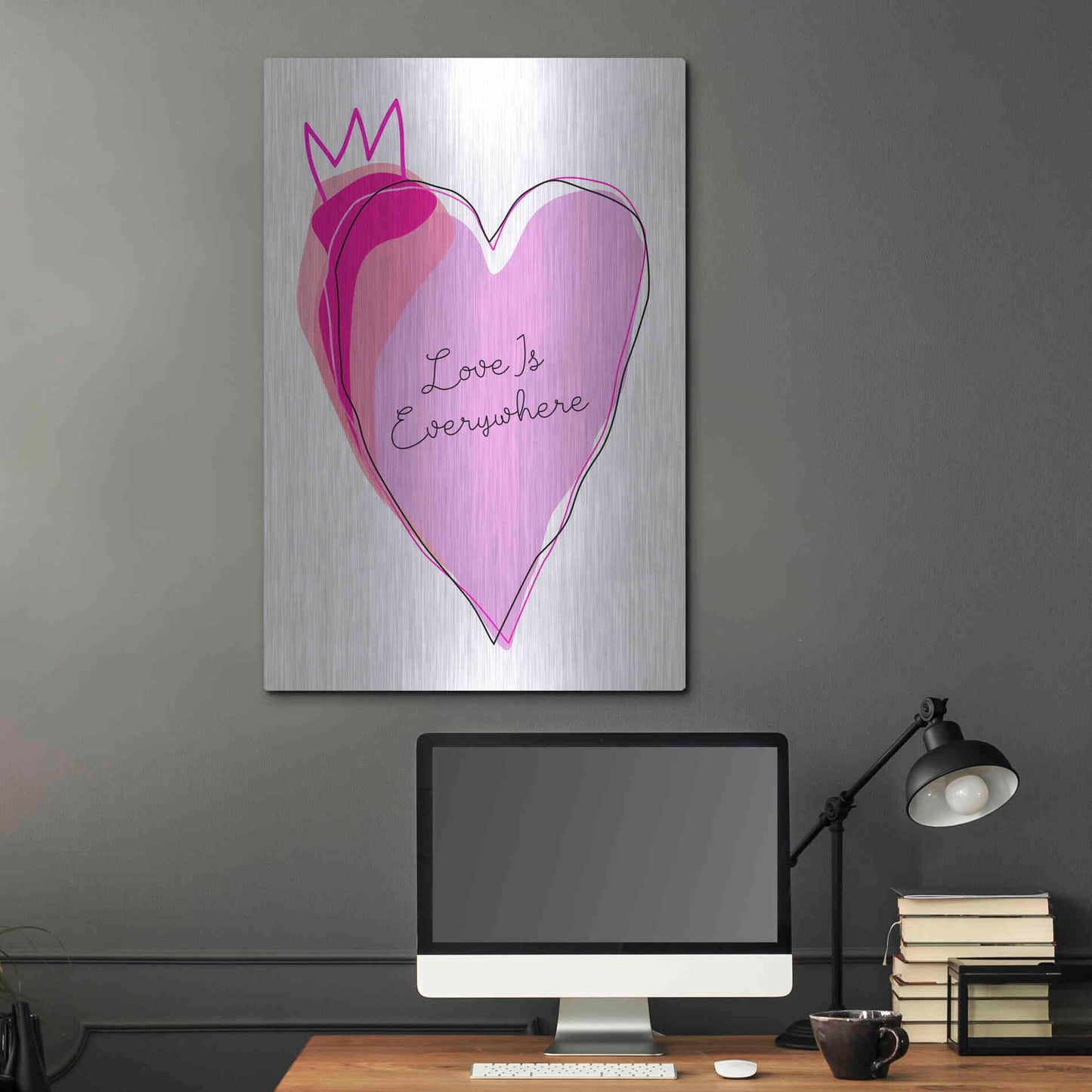 Luxe Metal Art 'Love is Everywhere' by Ayse, Metal Wall Art,24x36